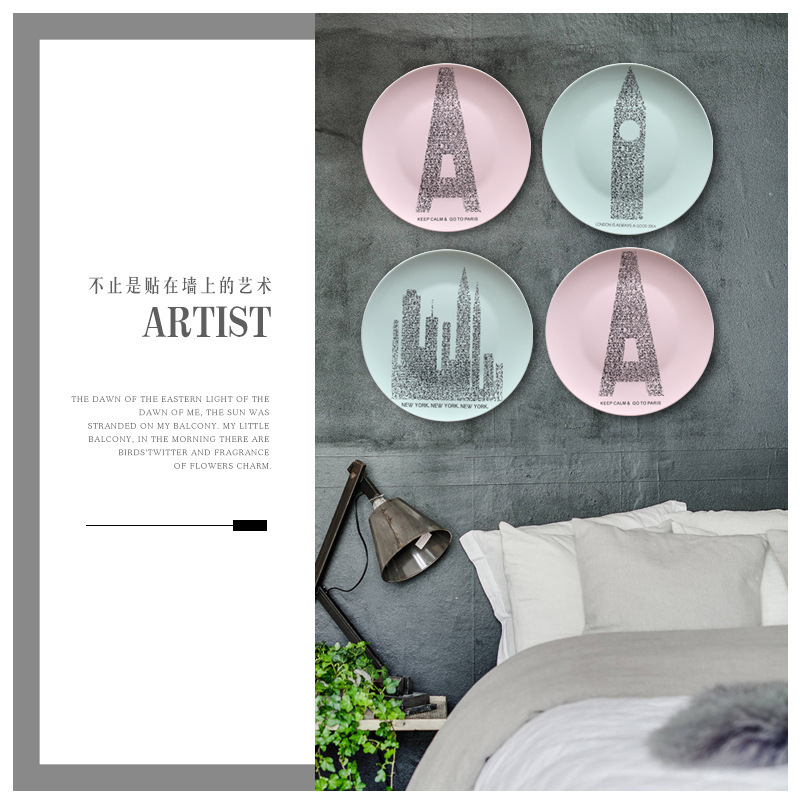 Sala de estar comedor cerámica placa Colgante placa decorativa decoración de la pared decoración creativa decoración de la pared al por mayor