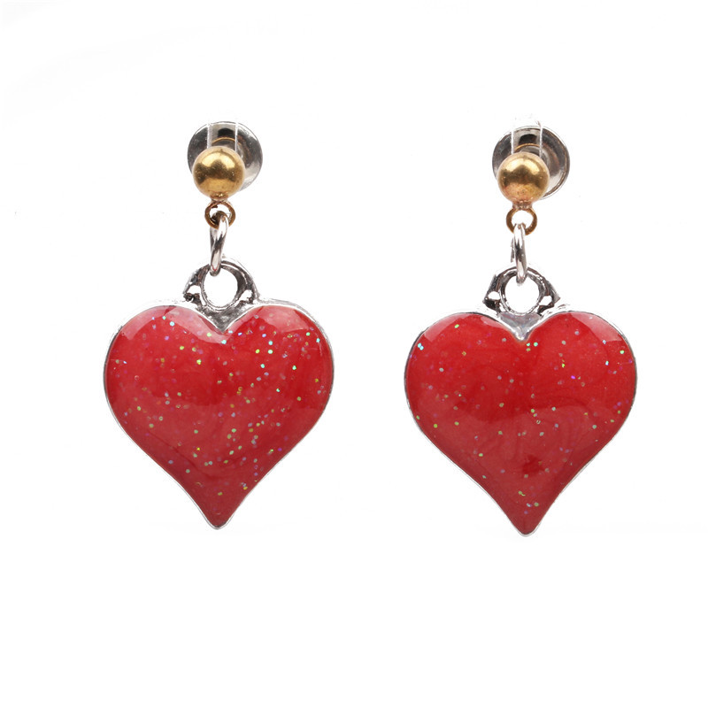 Fashion Long Peach Heart Love Earrings Studs Female Earrings Wholesale display picture 13