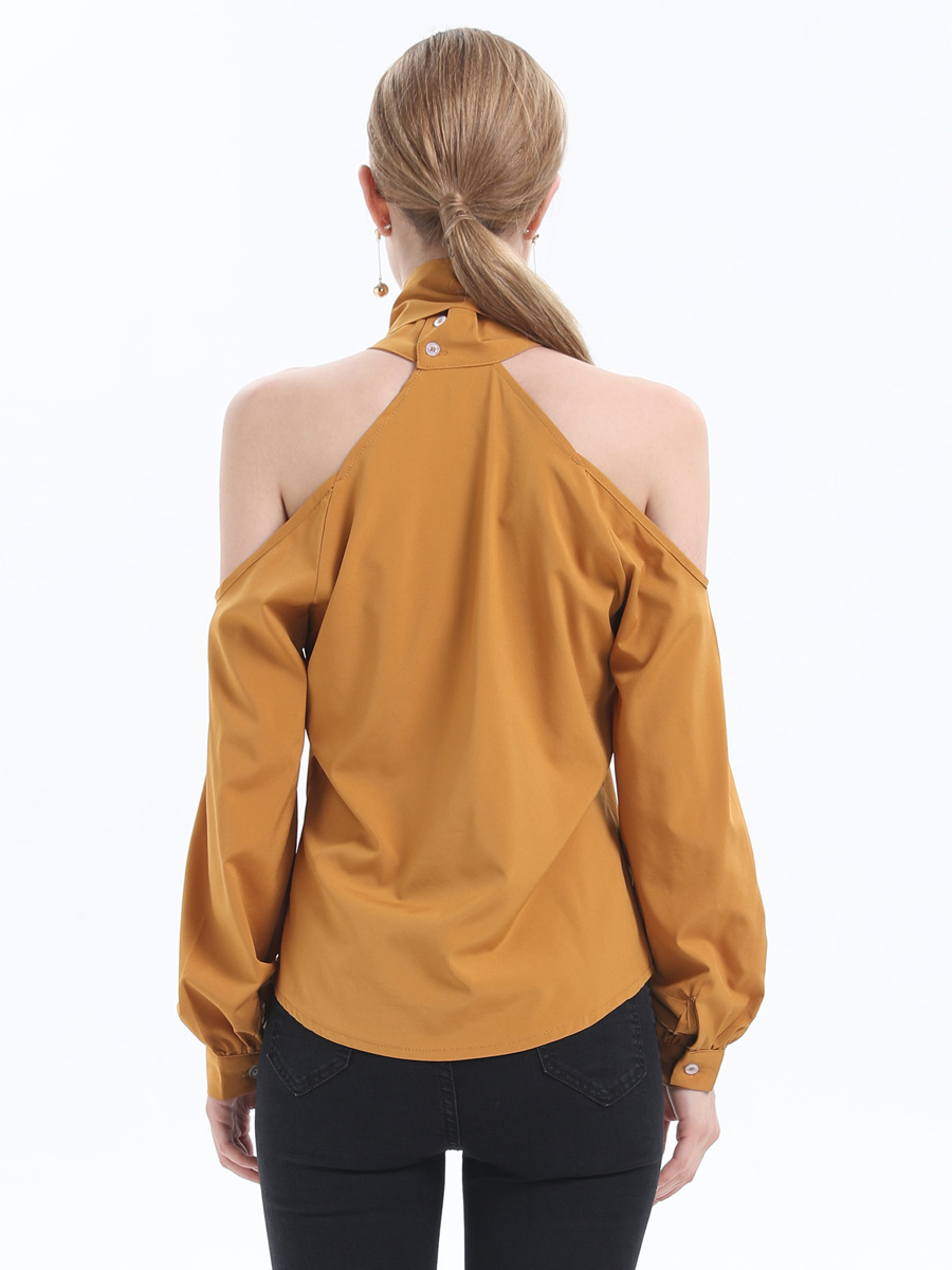 strapless high neck long sleeve shirt  NSJR48956