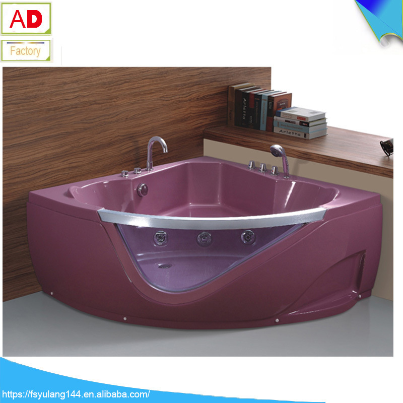 Acrylic Bathtub 1.35 Rice Pink Red Mini Whirlpool Small Apartment Corner Indoor Bathtub