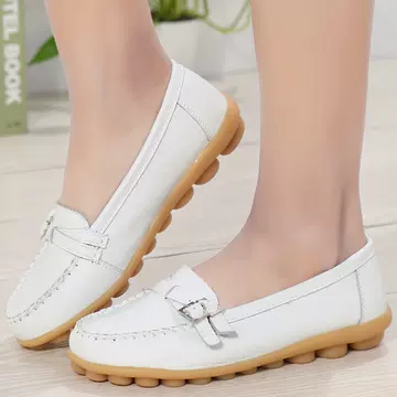 New Style Small White Shoes Casual Belt Flat Leather Women's Shoes - ShopShipShake