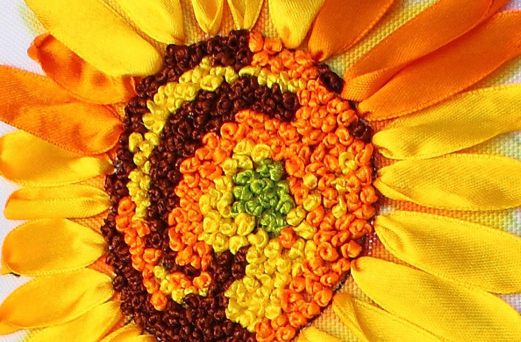 Oujin fábrica cinta de seda bordado almohada cojín cubierta sala de estar dormitorio flor tridimensional hecho a mano DIY punto de cruz entrega de una sola pieza