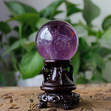 厂家直销天然巴西紫水晶球摆件原石手工打磨有球必应原矿风水摆件