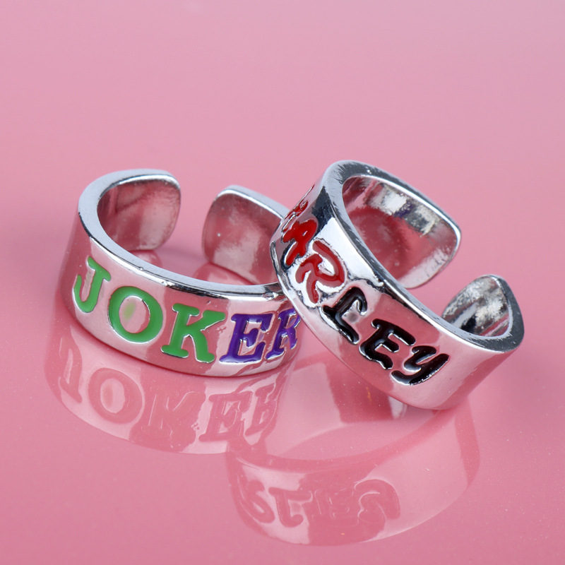 New Suicide Squad ring JOKEY HARLEYHE letter couple ring European and American hot sale