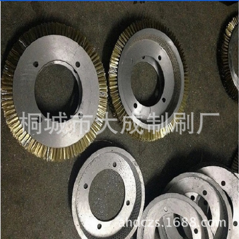 供应耐磨品质陶瓷纺织机械圆盘刷 印染定型猪鬃毛刷轮 钢丝刷盘