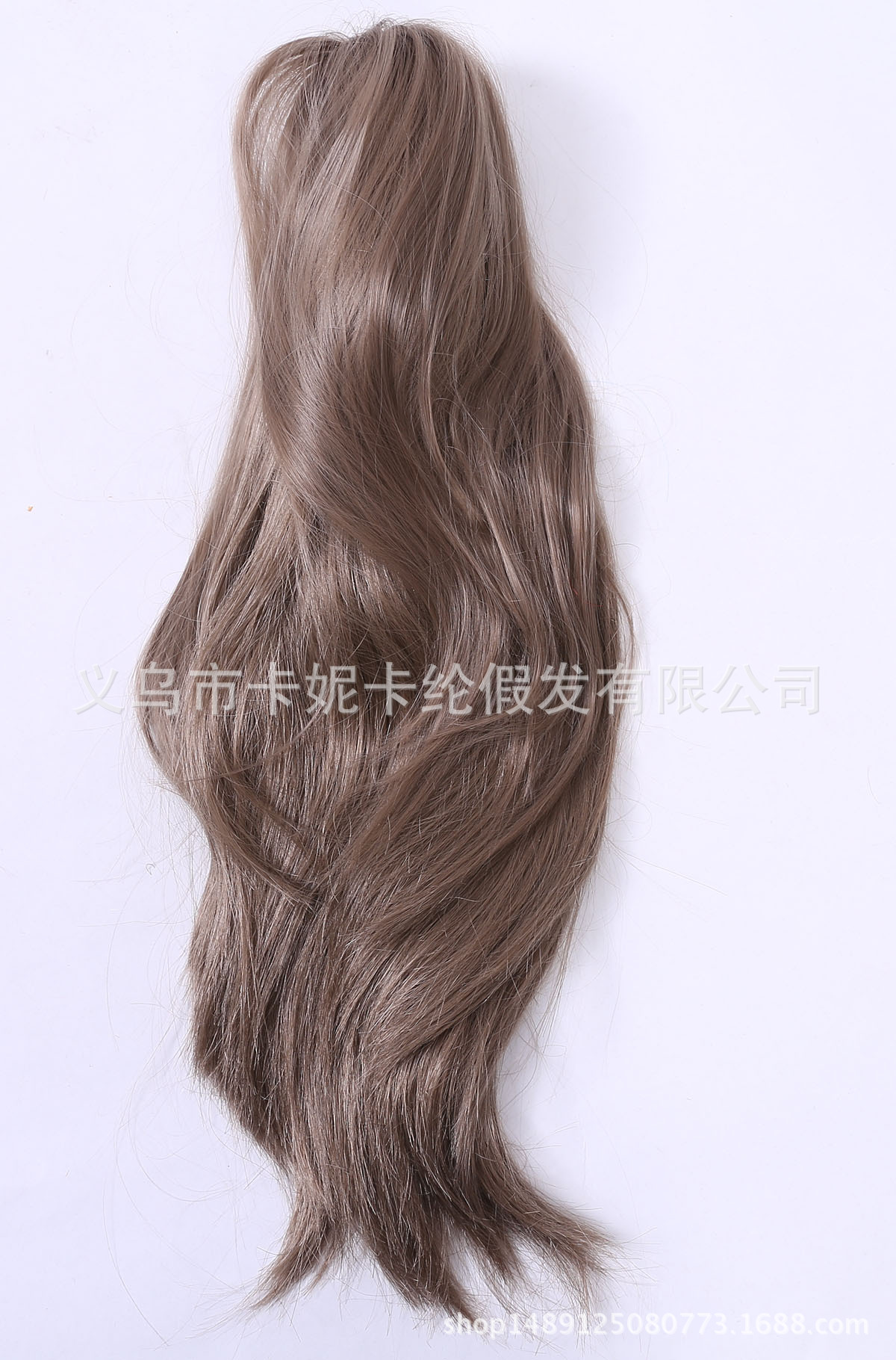 Nuevo lino largo cabello rizado peluca de cola de caballo realista media larga trenza de cola de caballo