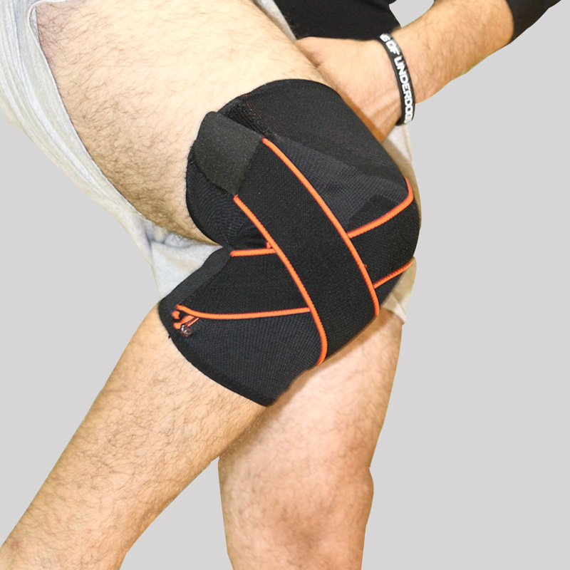 运动护膝减震硅胶篮球防滑跑步羽毛球骑行登山固定绑带加压护具|ru