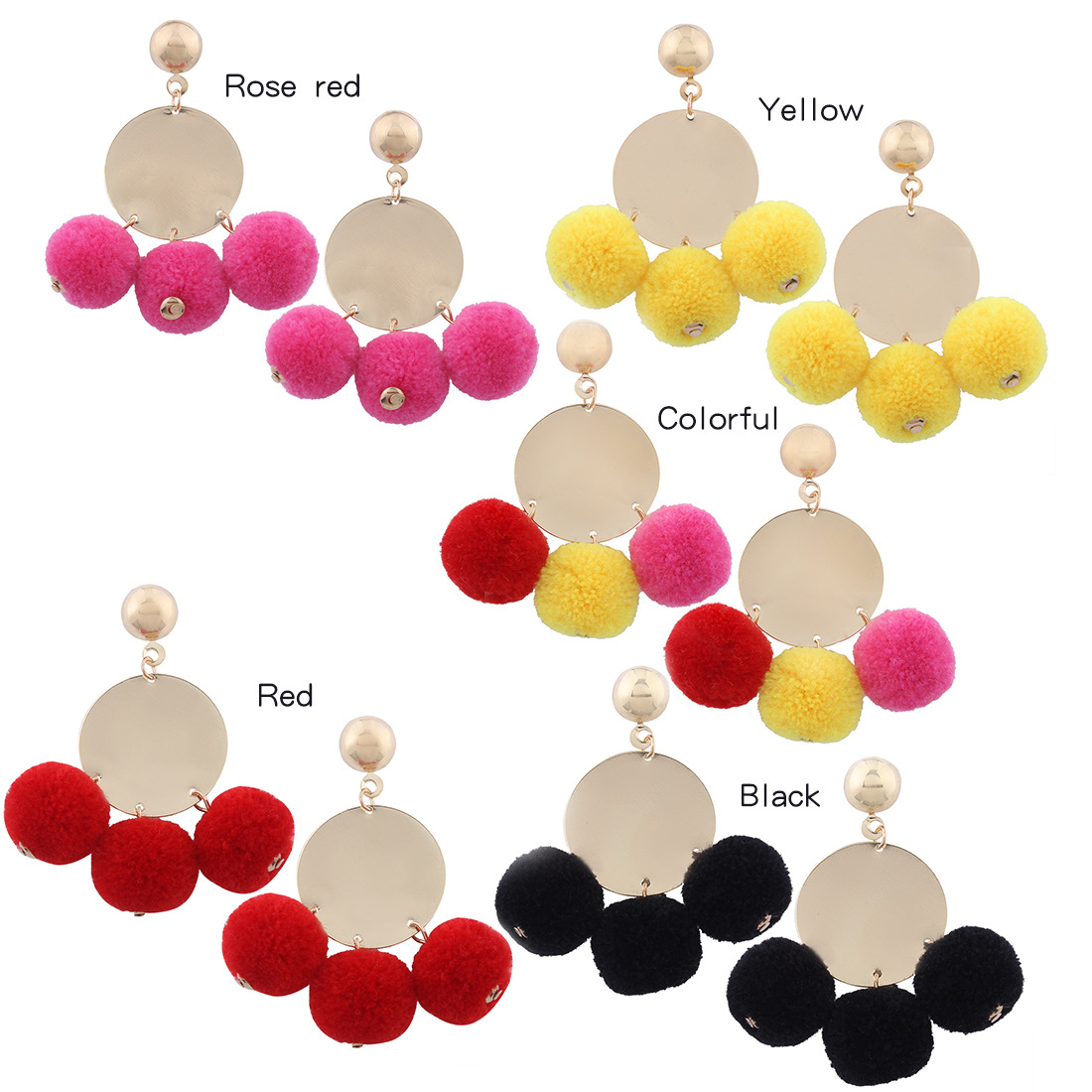 Occident and the United States alloy plating earring (color)NHNMD3750-color