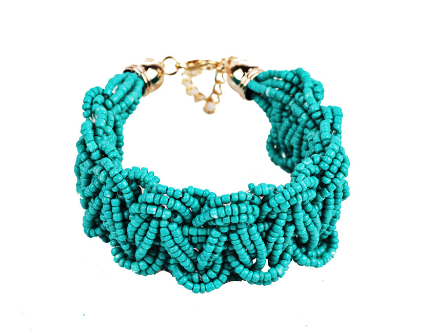 Bohemian Solid Color Alloy Resin Beaded Women's Bracelets display picture 2