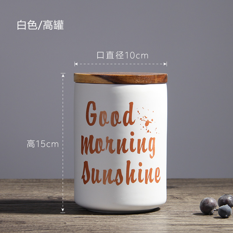 Nórdico cerámica sellada tarro de almacenamiento cocina caramelo té tarro con tapa ins decoraciones para el hogar al por mayor
