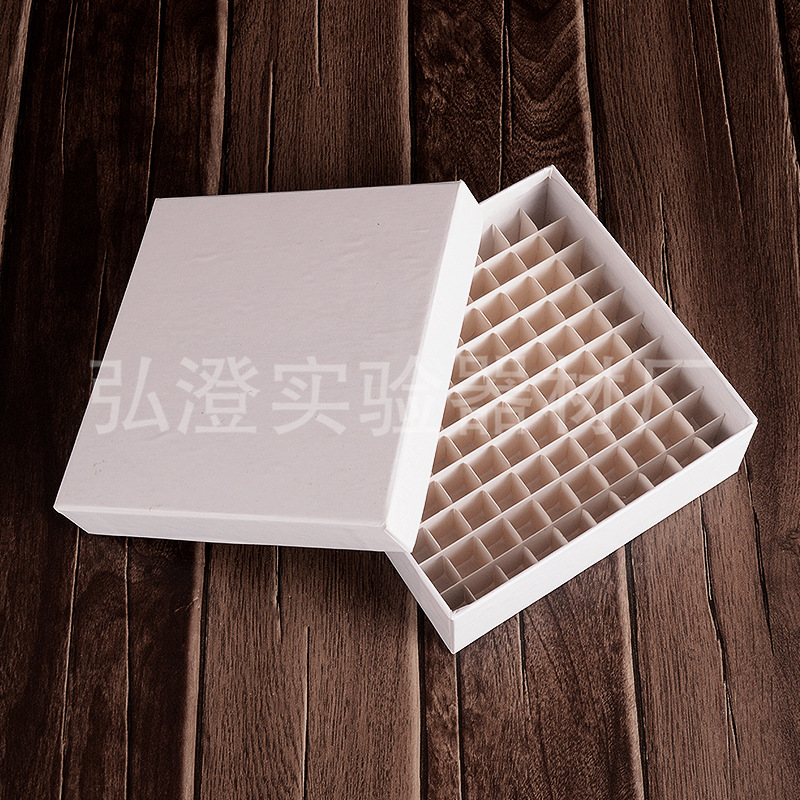 厂家批发硬纸100格冷冻管盒冻存管盒大尺寸纸质  14.8*14.8*5cm