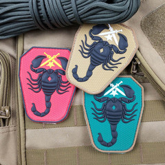 PVC Tactical Monkey Magic Tape Arm Pin for Scorpion Unit, Soft Rubber Badge 3D Military Patch