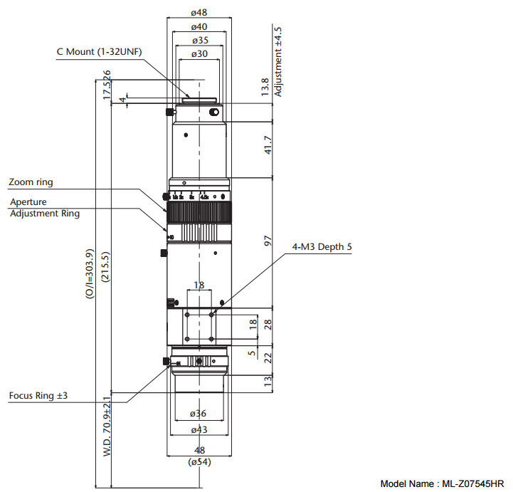 MORITEX茉丽特 ML-Z07545HR 系列 ML-Z07545HR 变焦镜头