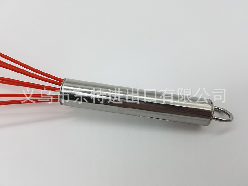 Wholesale of food-grade silicone stainless steel handle manual egg beaters, egg beaters and dough mixers for baking cakes detail image 7