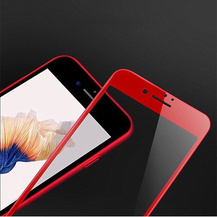 新款蘋果6plus3D曲麵碳纖維軟邊鋼化膜iPhone7全屏抗藍光爆款紫光