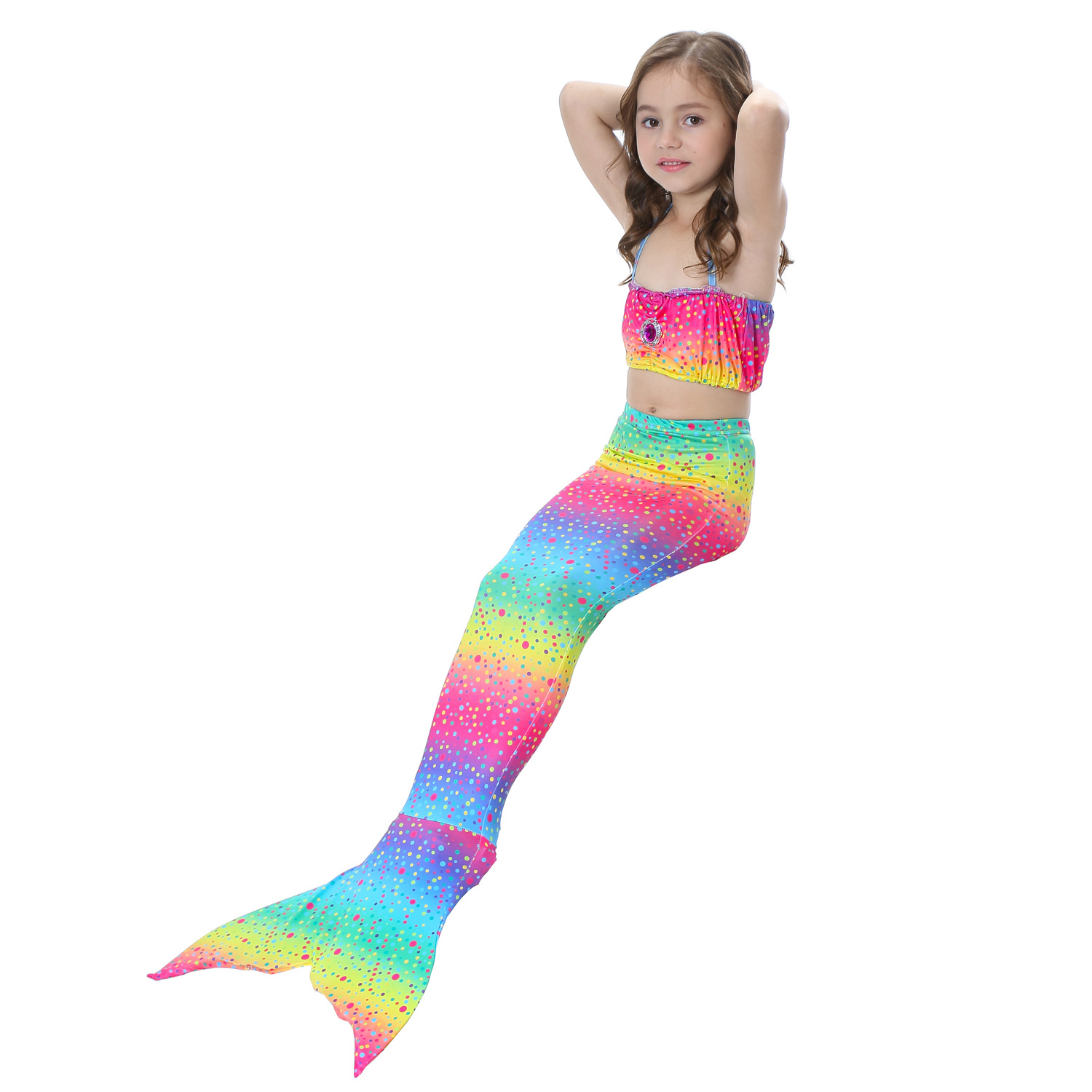 Girl's Fashion Mermaid Nylon Polyester Bikinis 2 Piece Set display picture 12