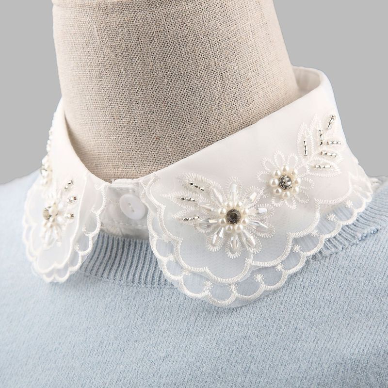 Fake collar Detachable Blouse Dickey Collar False Collar Gauze collar, bead, flower, Rhinestone, shirt collar, false collar, children shirt bud, fake collar 