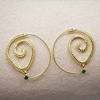 Round spiral, retro earrings with gears, European style, wholesale