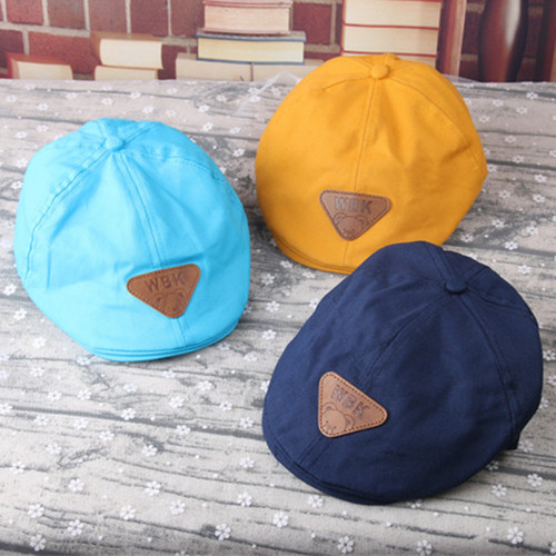 Children's Striped Spring and Autumn Beanies for Boys and Girls, British Style Thin Duckbill Hats for Summer Babies, Baseball Caps