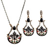 Retro pendant, necklace and earrings, set