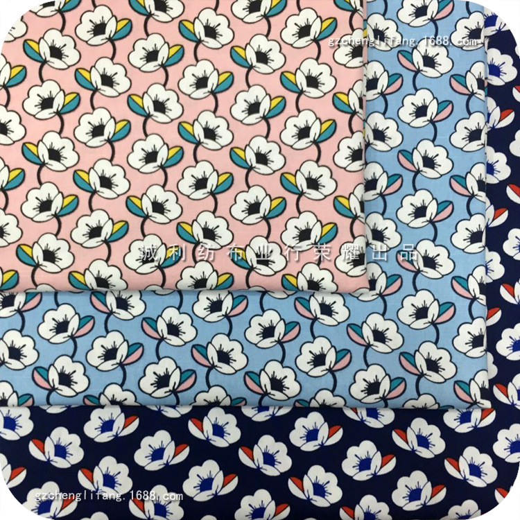 全棉平纹印花 太阳花花纹 连衣裙印花布 衬衫印花面料 裤装印花面