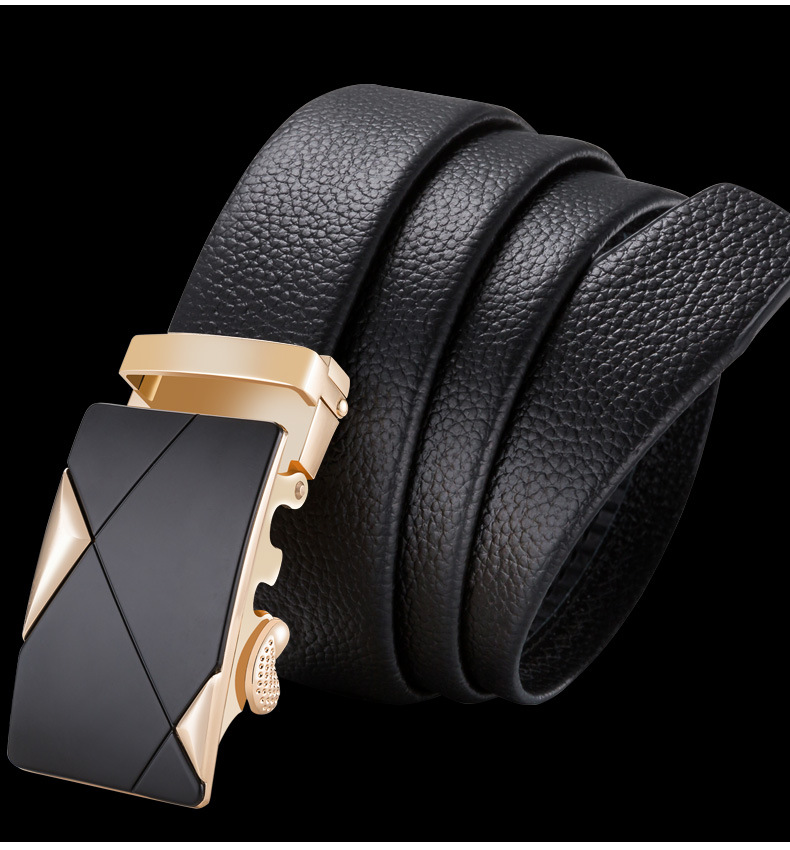 Men's Leather Belt With Automatic Buckle For Men Casual Style_voghion.com