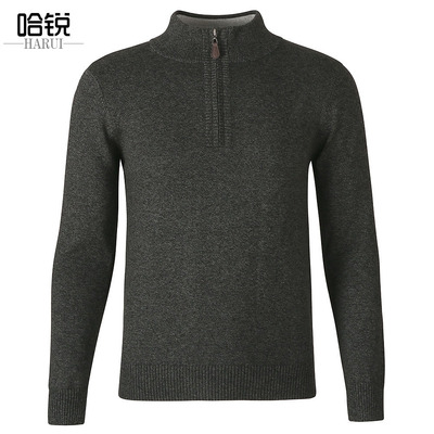 Ha Rui men's wear winter man sweater Stand collar Socket zipper pure cotton Sweater Europe and America Foreign trade Manufactor Direct selling