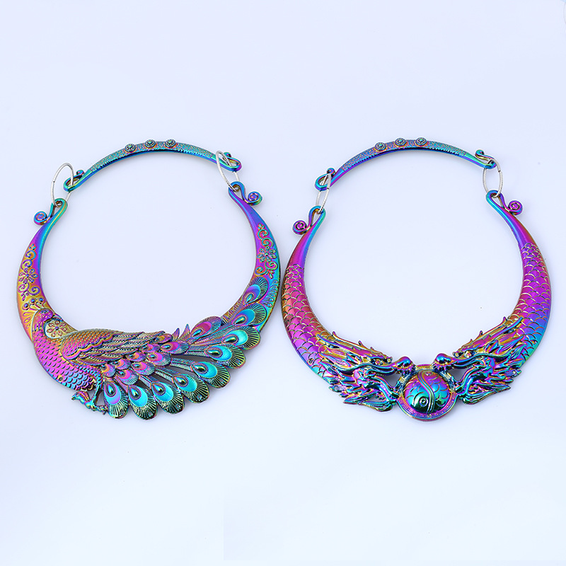 Women'S Gender Plating Design Retro Ethnic Style Peacock Dragon Zinc Alloy Plating Women's Necklace