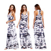 summer new European and American fashion print vest long dress