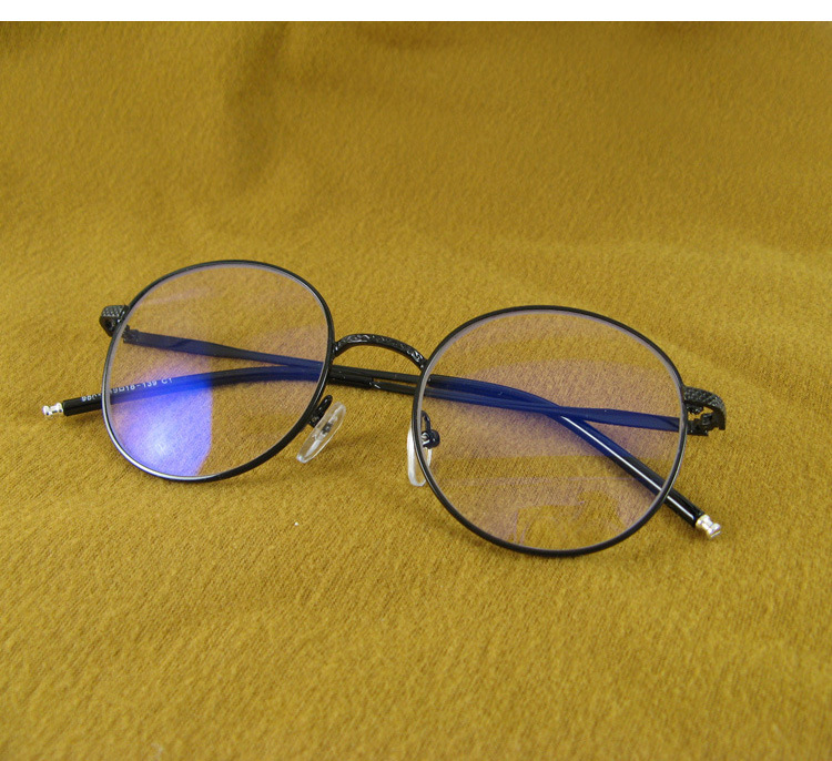 防辐射眼镜电脑护目镜 成品复古圆框平光镜 无度数大框架装饰眼镜|ms