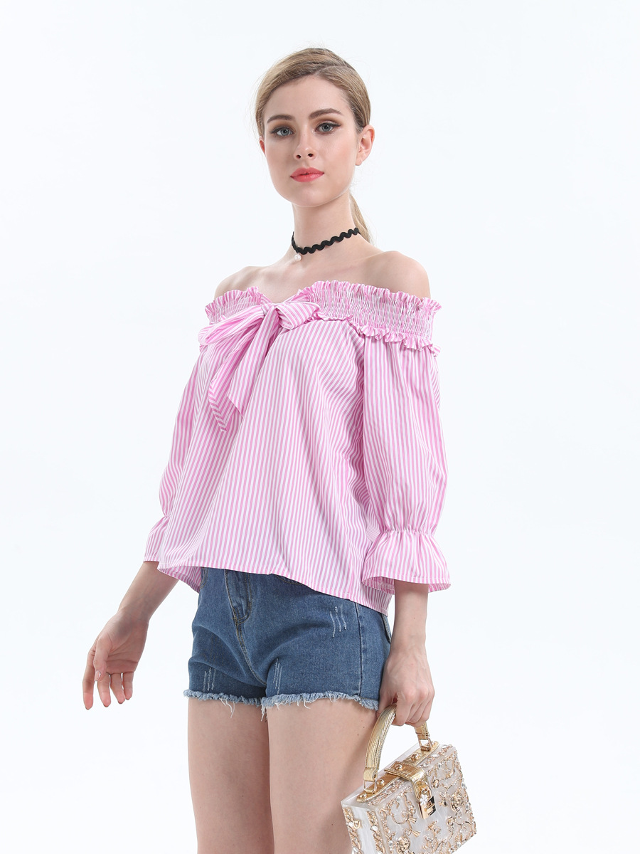Summer new fashion stripe printing blouse shirt  NSJR48627