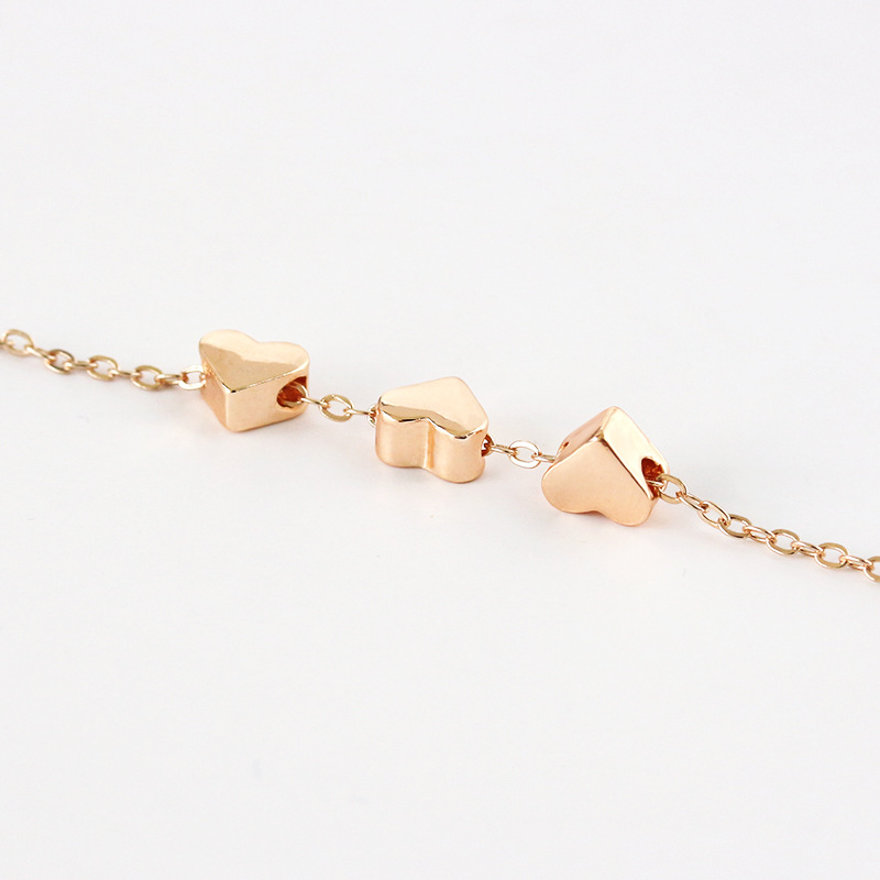 fashion glossy love electroplating color gold rose necklace