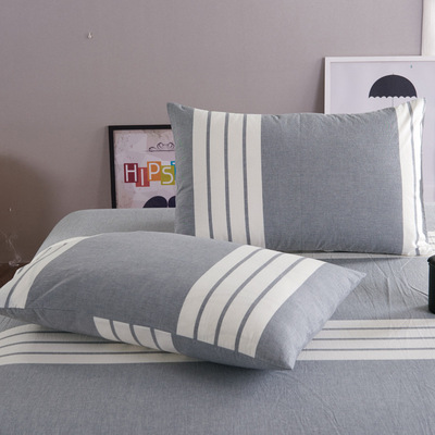 pure cotton pillow case Solid Washed cotton Cotton pillow case 48*74 a pair Dyed lattice stripe Manufactor On behalf of