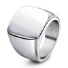 Retro solid glossy ring stainless steel, wholesale, simple and elegant design, 18mm