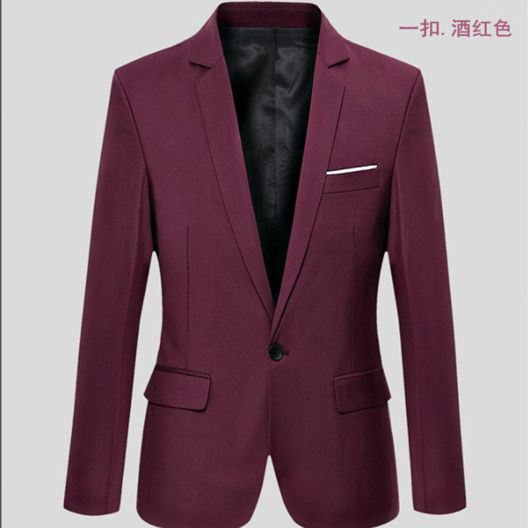 一扣酒紅色