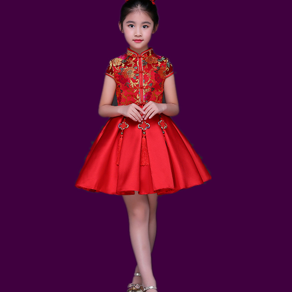 Children's dress, retro small princess costume, cheongsam, suit, autumn season, Chinese style 4