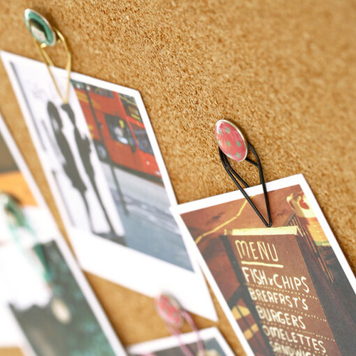 Large Droplet Style Simple Metal Bookmark Shape Loop Pin Handbag Accessory, 7 Color Options Available