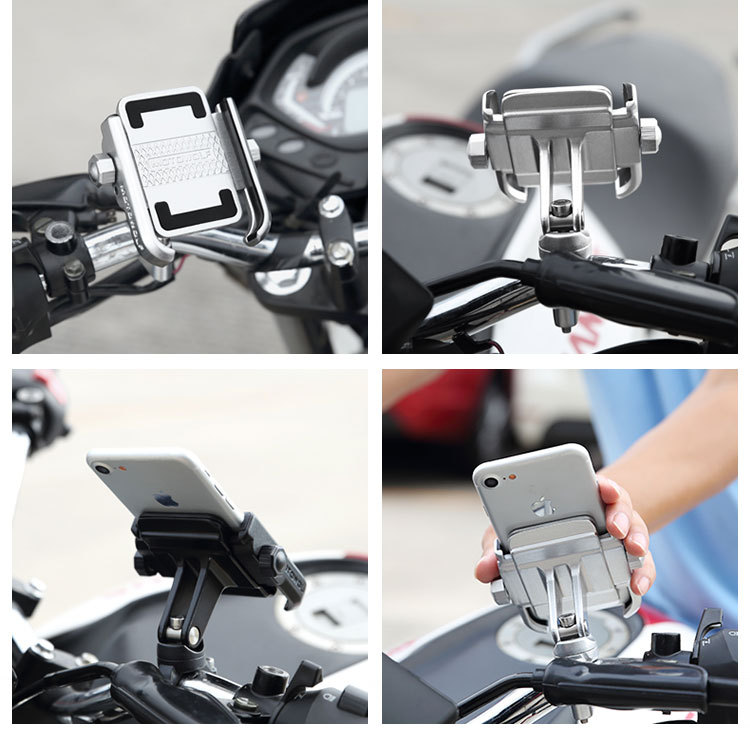 Bicicleta soporte de teléfono móvil motocicleta soporte de teléfono móvil bicicleta de montaña aleación de aluminio teléfono móvil marco de navegación modificación universal