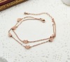 Fashionable golden ankle bracelet heart-shaped heart shaped stainless steel, accessory, Korean style, pink gold