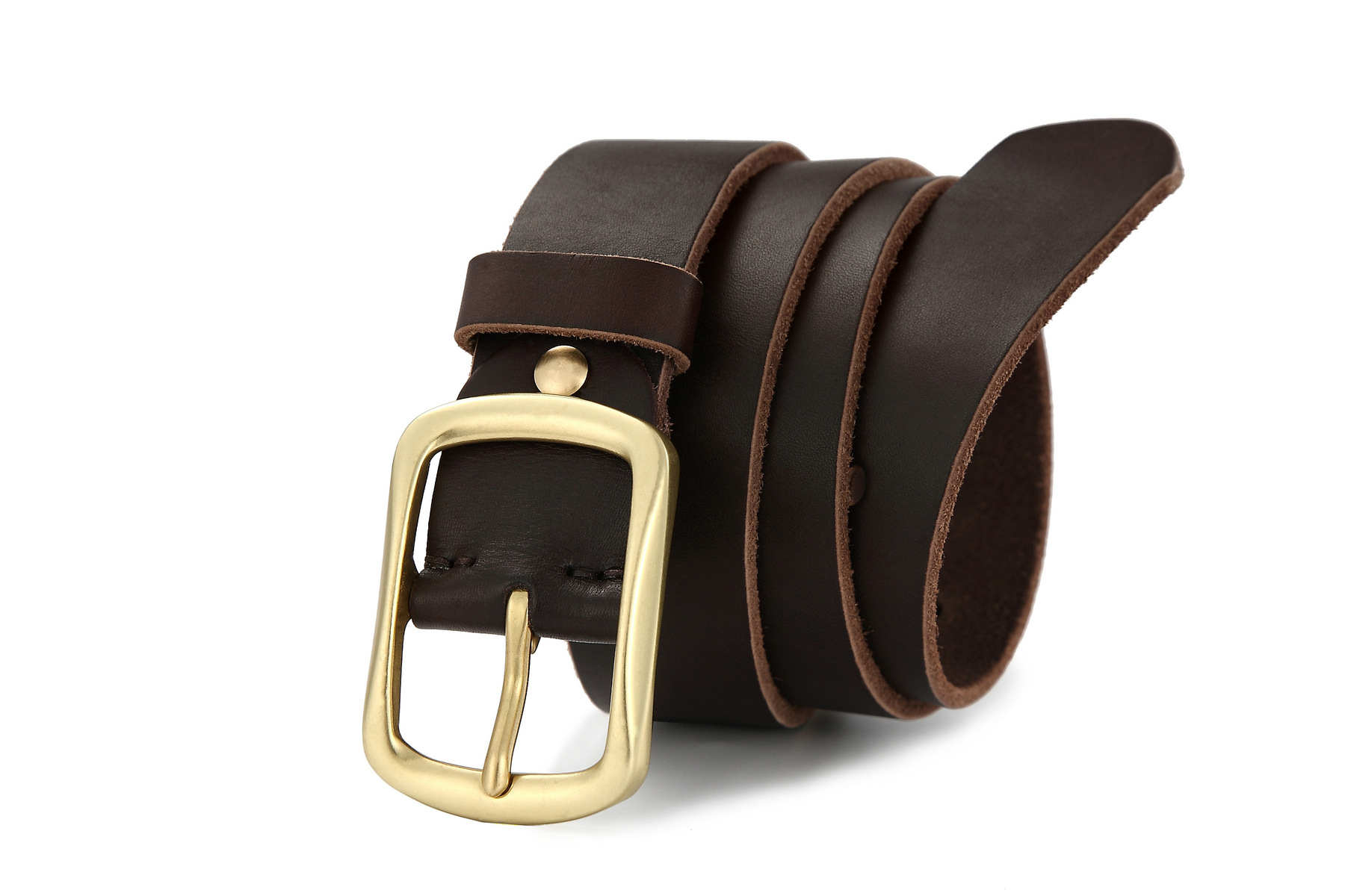 Minimalistische leren riem voor heren retro echt leer koeienhuid_voghion.com