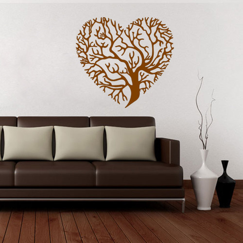 跨境新款创意精雕爱心树墙贴纸客厅卧室背景装饰贴画批发AW9476