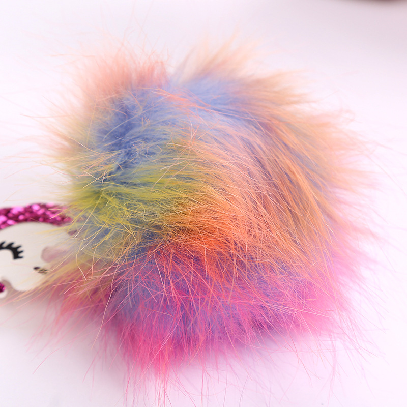 Cute Unicorn Imitation Fox Fur Unisex Keychain display picture 5