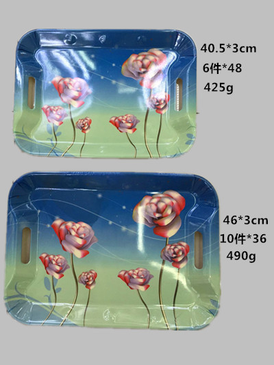 密胺库存现货大量新款密胺贴花托盘