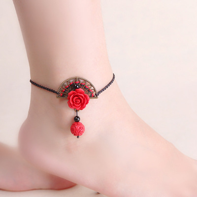 凤仪（饰品）手工编织民族风脚链加长简约复古吊坠饰品足链脚饰女|ms