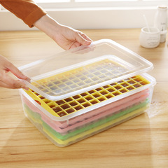 Commercial Refrigerator DIY Large Ice Cube Mold with 96-Grid Diamond Ice Tray, Multi-Layer with Lid and Seal