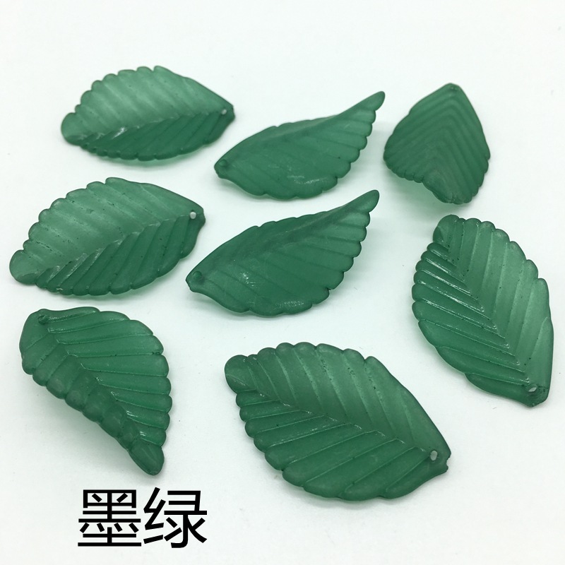 35mm frosted simulated acrylic plastic patterned leaf DIY ancient-style handcrafted hair accessory earrings material detail image 4