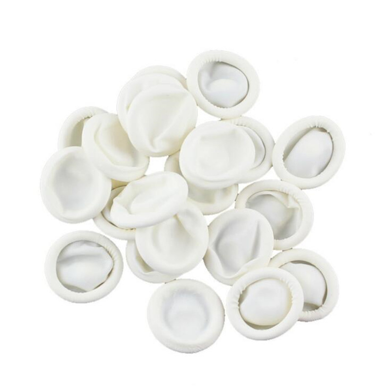 Suministros de uñas al por mayor guantes de dedo guantes de látex desechables guantes de goma de uñas blancas sobre 800 unids/bolsa