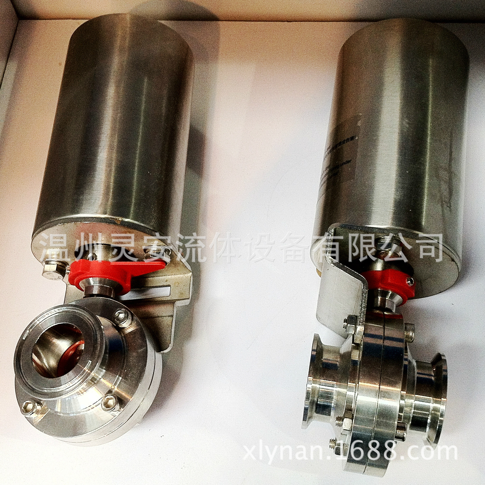 Φ32立式气动蝶阀 食品不锈钢焊接蝶阀 气动立式全不锈钢卫生蝶阀