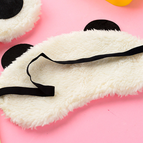 Korean version of cute panda eye mask, plush blackout sleep eye mask, cartoon street stall night market wholesale selling cute device