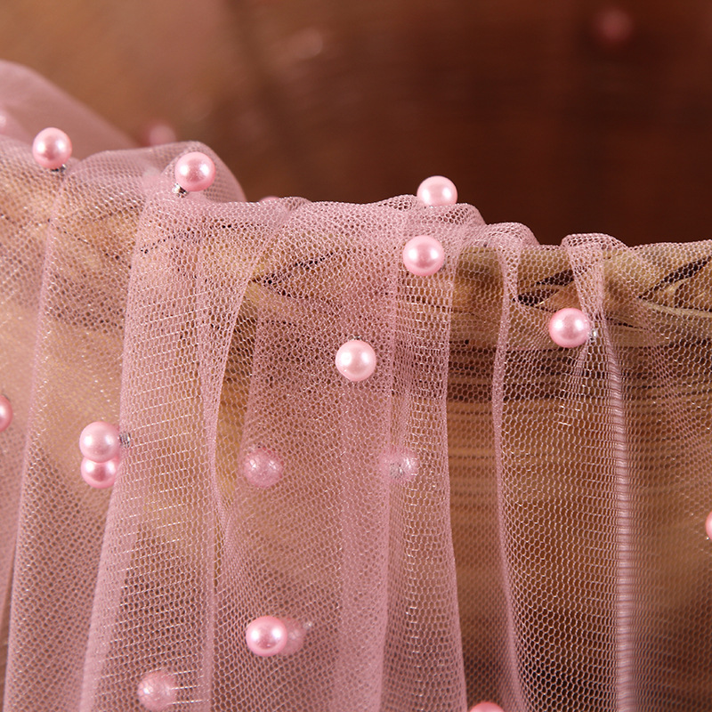 网布彩色仿珍珠钉珠 七彩珠 机器钉珠 绣花布网布钉珠